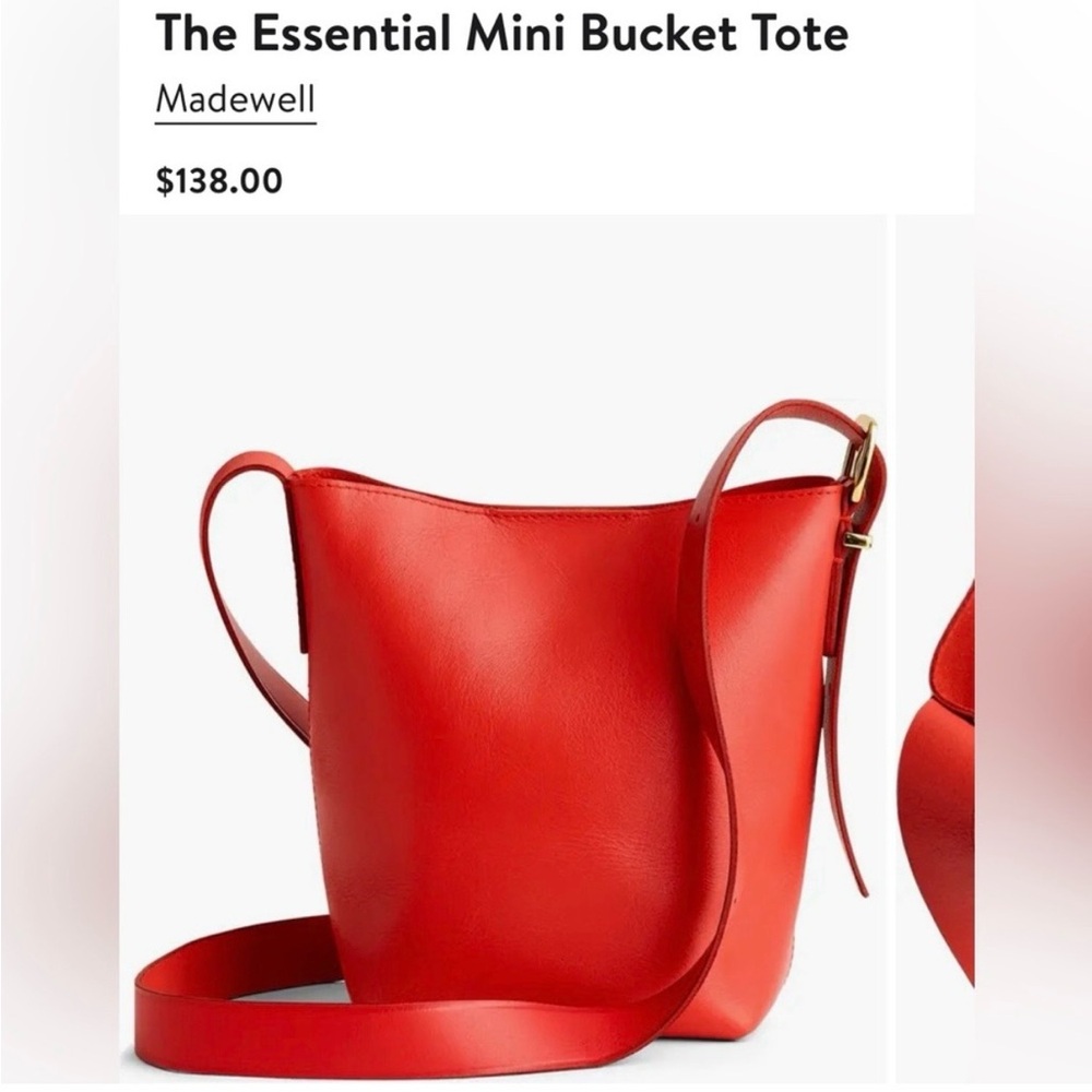 Madewell Essential Mini Bucket Tote in Red